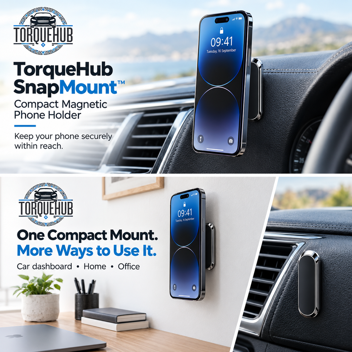 TorqueHub SnapMount Magnetic Phone Holder